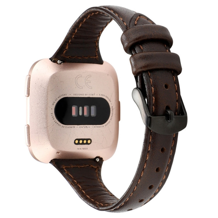 สำหรับ Fitbit Versa razy Horse Texture สายหนังแท้