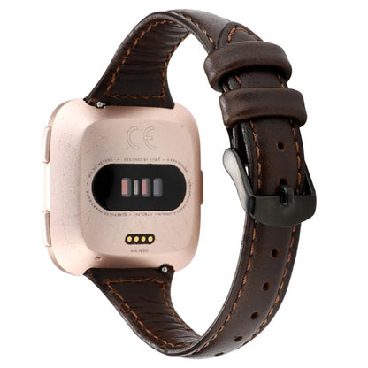 สำหรับ Fitbit Versa razy Horse Texture สายหนังแท้