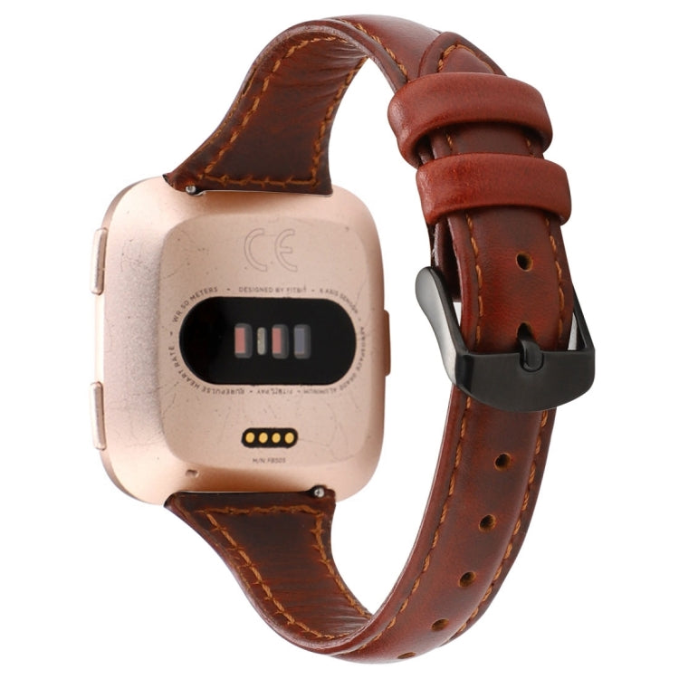 สำหรับ Fitbit Versa razy Horse Texture สายหนังแท้