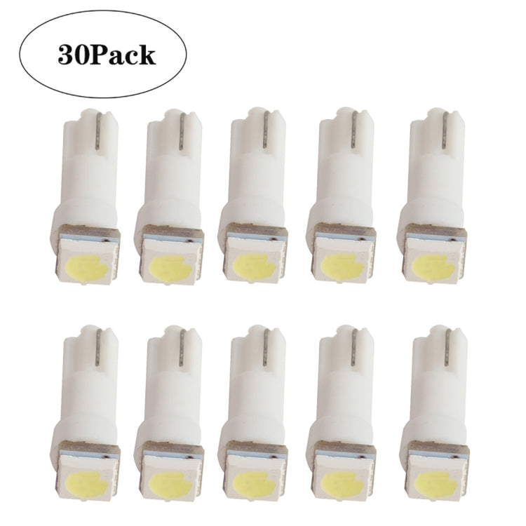30 ชิ้น T5 1LED SMD-5050 การปรับเปลี่ยนรถ LED ไฟแสดงสถานะแสงสีขาว, A3896