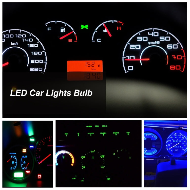 30 ชิ้น T5 1LED SMD-5050 การปรับเปลี่ยนรถ LED ไฟแสดงสถานะแสงสีขาว, A3896