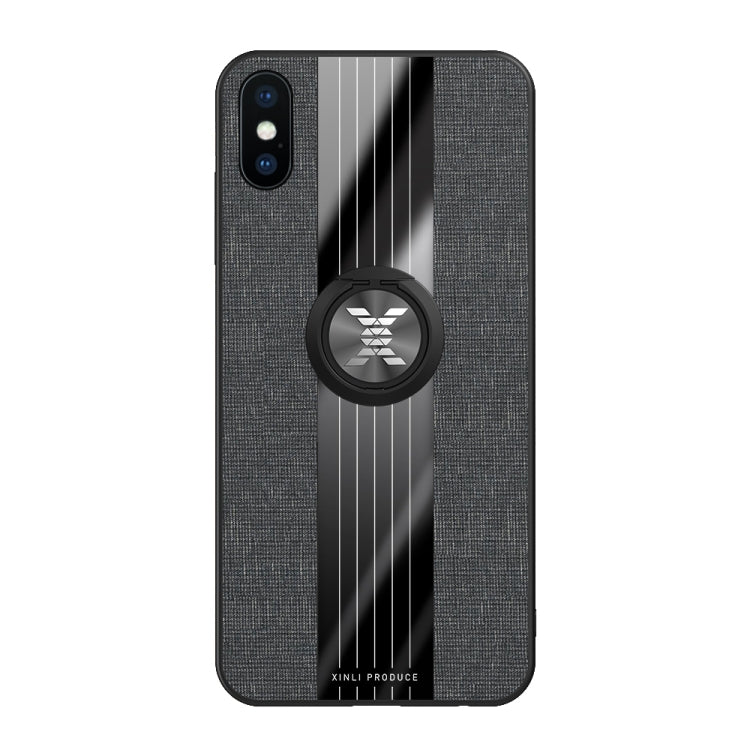 XINLI Stitching Cloth Texture เคส TPU กันกระแทกพร้อมตัวยึดแหวน, For iPhone XS Max