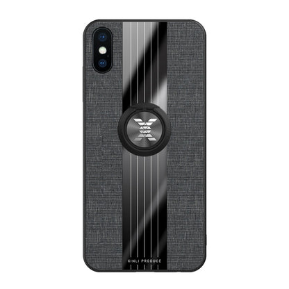 XINLI Stitching Cloth Texture เคส TPU กันกระแทกพร้อมตัวยึดแหวน, For iPhone XS Max