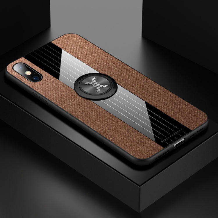 XINLI Stitching Cloth Texture เคส TPU กันกระแทกพร้อมตัวยึดแหวน, For iPhone XS Max