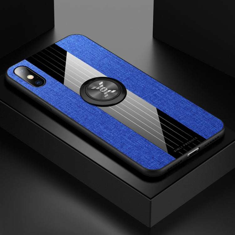 XINLI Stitching Cloth Texture เคส TPU กันกระแทกพร้อมตัวยึดแหวน, For iPhone XS Max