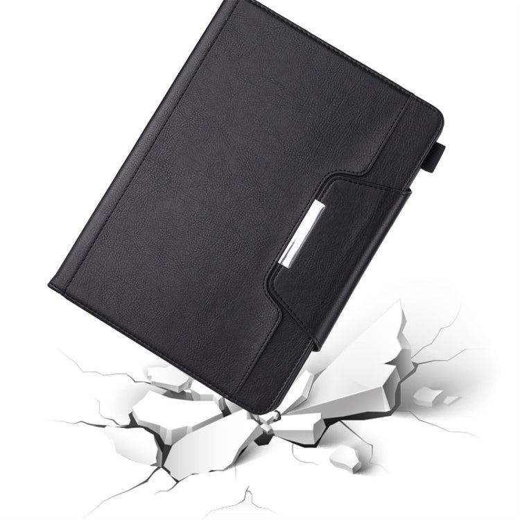 สำหรับ iPad 10.2 นิ้วสไตล์ธุรกิจซองหนังพลิกแนวนอนพร้อมตัวยึดและช่องเสียบการ์ดและกรอบรูปและกระเป๋าสตางค์