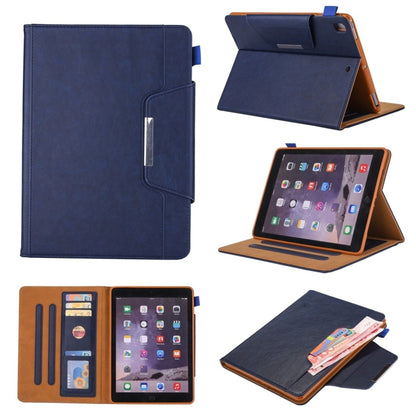 สำหรับ iPad 10.2 นิ้วสไตล์ธุรกิจซองหนังพลิกแนวนอนพร้อมตัวยึดและช่องเสียบการ์ดและกรอบรูปและกระเป๋าสตางค์