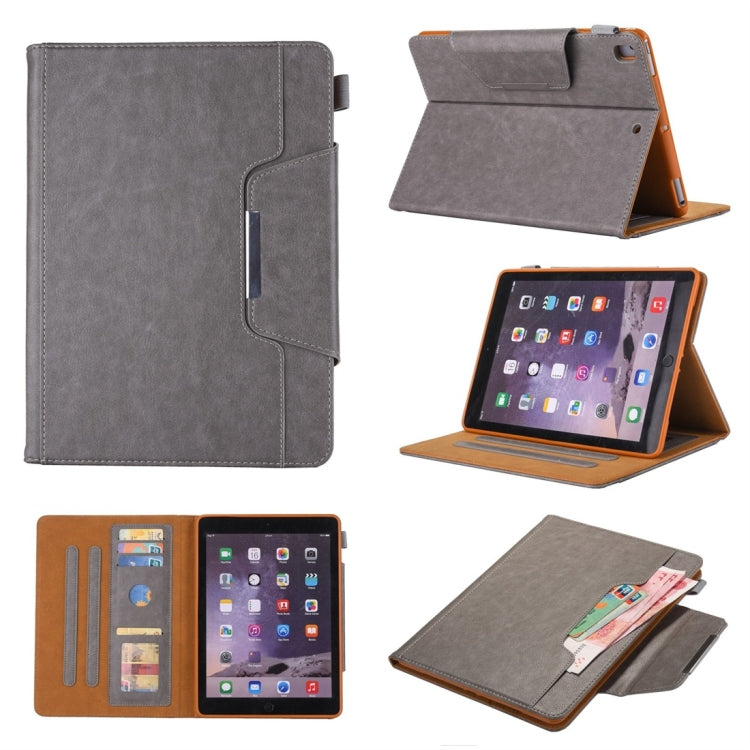 สำหรับ iPad 10.2 นิ้วสไตล์ธุรกิจซองหนังพลิกแนวนอนพร้อมตัวยึดและช่องเสียบการ์ดและกรอบรูปและกระเป๋าสตางค์