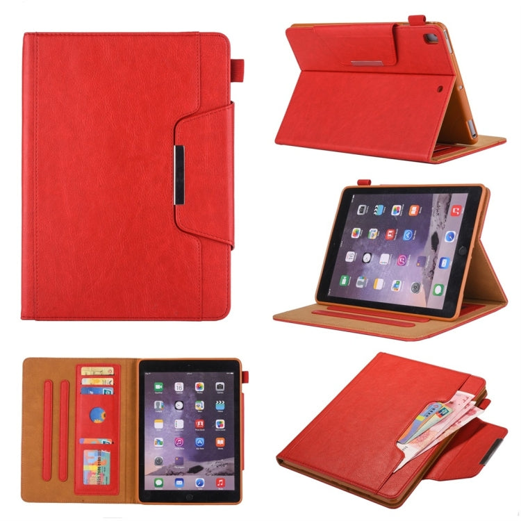 สำหรับ iPad 10.2 นิ้วสไตล์ธุรกิจซองหนังพลิกแนวนอนพร้อมตัวยึดและช่องเสียบการ์ดและกรอบรูปและกระเป๋าสตางค์
