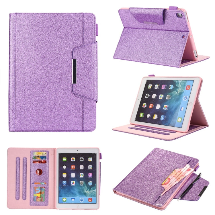 สำหรับ iPad 10.2 นิ้ว Glitter Powder ซองหนังพลิกแนวนอนพร้อมตัวยึดและช่องเสียบการ์ด & กรอบรูป & กระเป๋าสตางค์, For iPad 10.2 2021 / 2020 / 2019