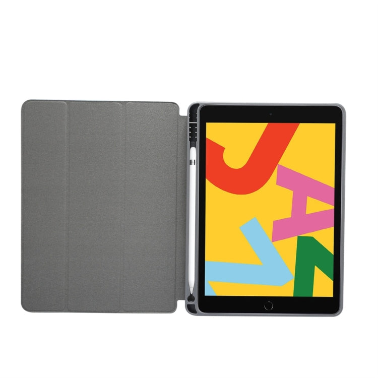 สำหรับ iPad 10.2 นิ้วลายพื้นผิวหินอ่อนซองหนังพลิกแนวนอนพร้อมตัวยึดสามพับและช่องเสียบปากกา & ฟังก์ชั่นสลีป / ปลุก, For iPad 10.2 inch