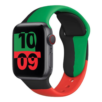 Black Unity ซิลิโคนกีฬาเปลี่ยนสายนาฬิกาสำหรับ Apple Watch Series 6 & SE & 5 & 4 40 มม. /3 & 2 & 1 38 มม., For Apple Watch 40mm/38mm
