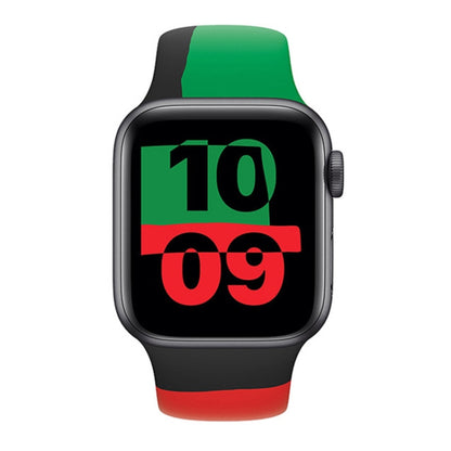 Black Unity ซิลิโคนกีฬาเปลี่ยนสายนาฬิกาสำหรับ Apple Watch Series 6 & SE & 5 & 4 40 มม. /3 & 2 & 1 38 มม., For Apple Watch 40mm/38mm