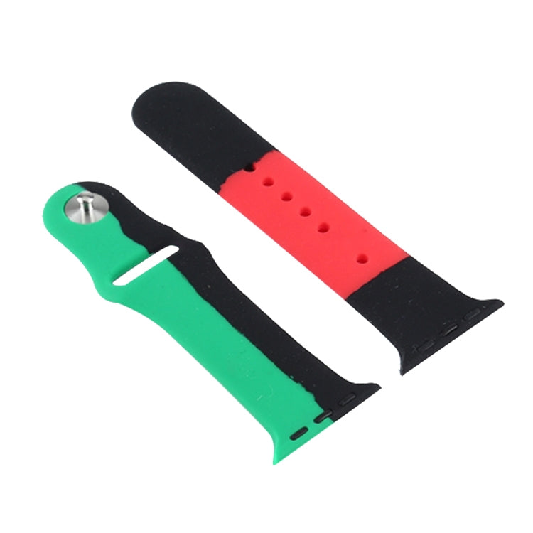 Black Unity ซิลิโคนกีฬาเปลี่ยนสายนาฬิกาสำหรับ Apple Watch Series 6 & SE & 5 & 4 40 มม. /3 & 2 & 1 38 มม., For Apple Watch 40mm/38mm