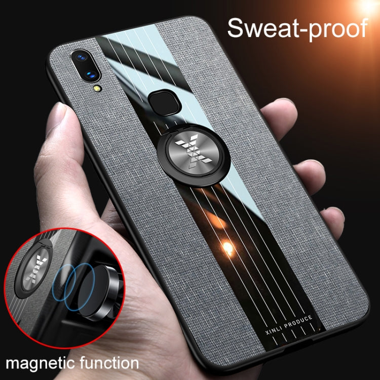 XINLI Stitching Cloth Texture เคส TPU กันกระแทกพร้อมตัวยึดแหวน, For Vivo X21i, For Vivo X27, For Vivo Y91, For Vivo Y95, For Vivo X23, For Vivo Y3 / Y17, For Vivo Y66, For Vivo Y71
