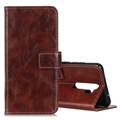 Retro Crazy Horse Texture ซองหนังพลิกแนวนอนพร้อมตัวยึดและช่องเสียบการ์ดและกรอบรูปและกระเป๋าสตางค์, For OPPO A9 (2020)