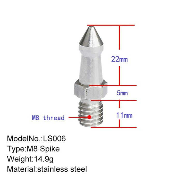 BEXIN LS006 2 ชิ้นสแตนเลส M8 นิ้วฟุตสกรูสำหรับ SLR ขาตั้งกล้อง, LS006
