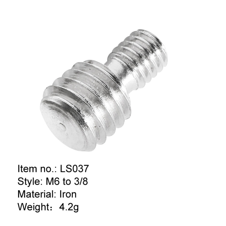 BEXIN LS037 2 PCS M6 ถึง 3/8 นิ้วสกรูแปลงอะแดปเตอร์สกรูกล้อง, LS037