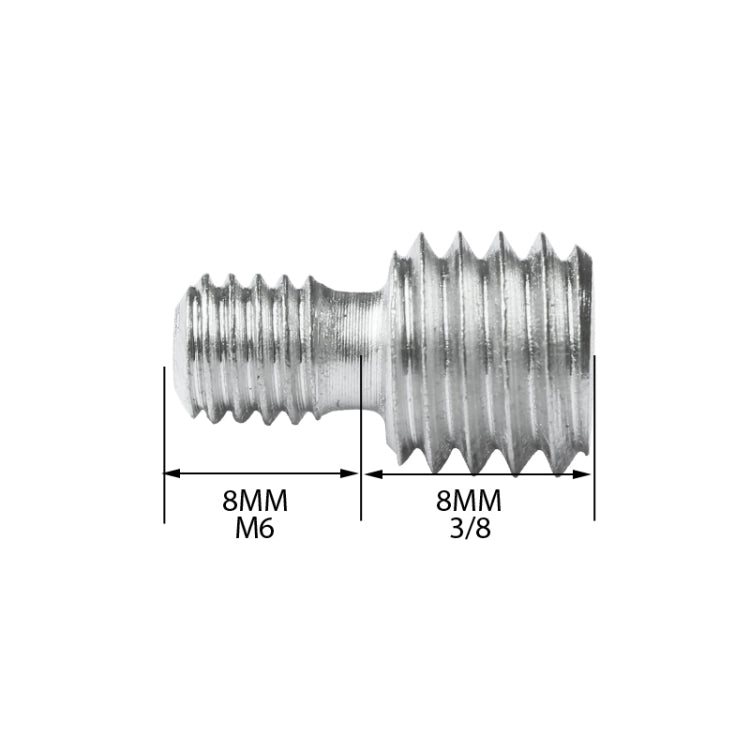 BEXIN LS037 2 PCS M6 ถึง 3/8 นิ้วสกรูแปลงอะแดปเตอร์สกรูกล้อง, LS037