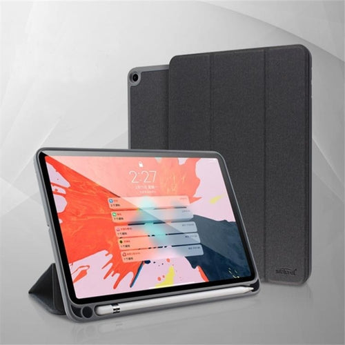สำหรับ iPad 10.2 ซองหนังพลิกแนวนอนเนื้อลิ้นจี่พร้อมที่ใส่สามทบและช่องเสียบปากกา, For iPad 10.2