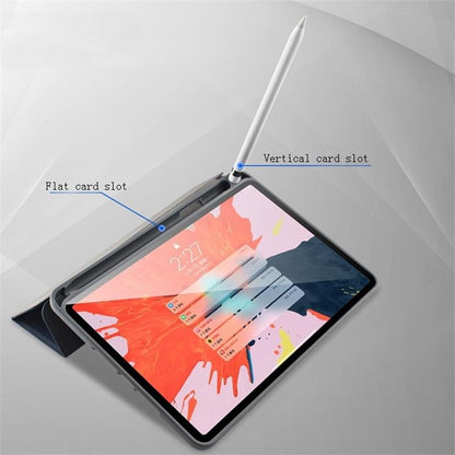 สำหรับ iPad 10.2 ซองหนังพลิกแนวนอนเนื้อลิ้นจี่พร้อมที่ใส่สามทบและช่องเสียบปากกา, For iPad 10.2