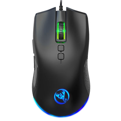 HXSJ A883 7 ปุ่ม 6400DPI RGB Light Mechanical Gaming เมาส์แบบมีสาย