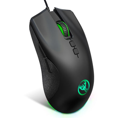 HXSJ A883 7 ปุ่ม 6400DPI RGB Light Mechanical Gaming เมาส์แบบมีสาย