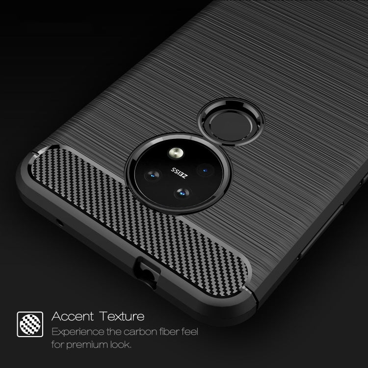 เคสป้องกัน TPU คาร์บอนไฟเบอร์พื้นผิวแปรง, For Nokia 7.2 & 6.2