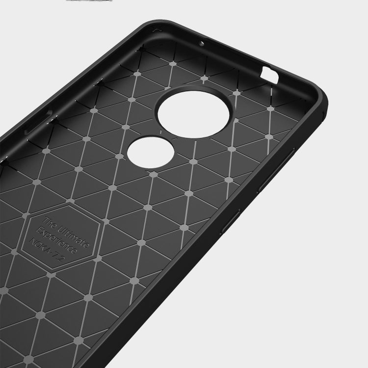 เคสป้องกัน TPU คาร์บอนไฟเบอร์พื้นผิวแปรง, For Nokia 7.2 & 6.2