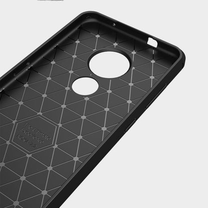 เคสป้องกัน TPU คาร์บอนไฟเบอร์พื้นผิวแปรง, For Nokia 7.2 & 6.2