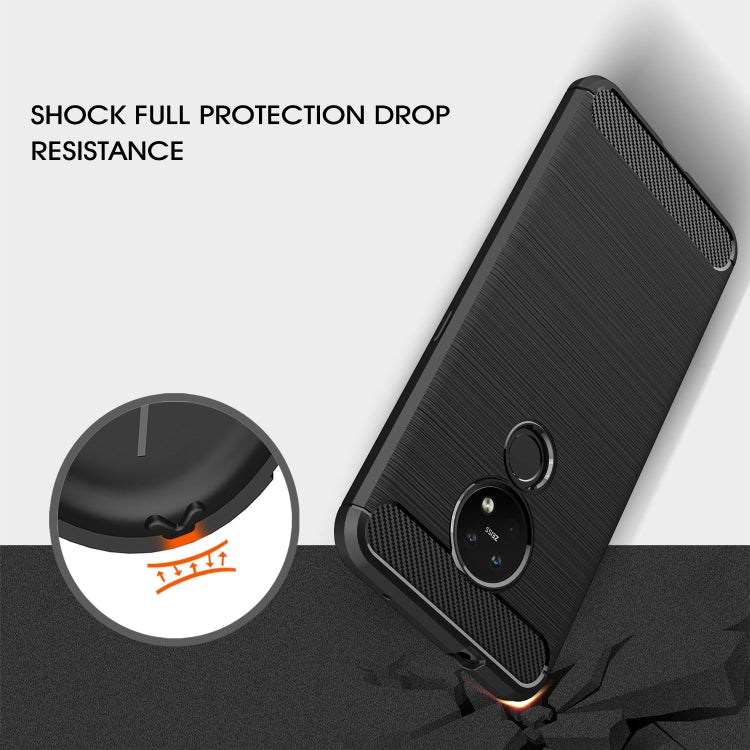 เคสป้องกัน TPU คาร์บอนไฟเบอร์พื้นผิวแปรง, For Nokia 7.2 & 6.2