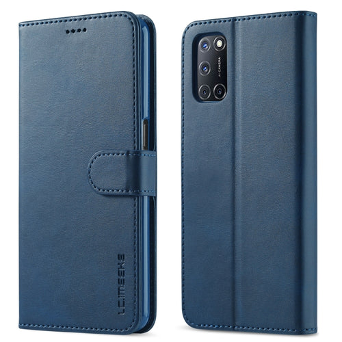 สำหรับ OPPO F19 Pro / A94 5G LC.IMEEKE ซองหนังพลิกแนวนอนเนื้อลูกวัวพร้อมตัวยึดและช่องเสียบการ์ดและกระเป๋าสตางค์ (สีน้ำตาล), For OPPO F19 Pro / A94 5G