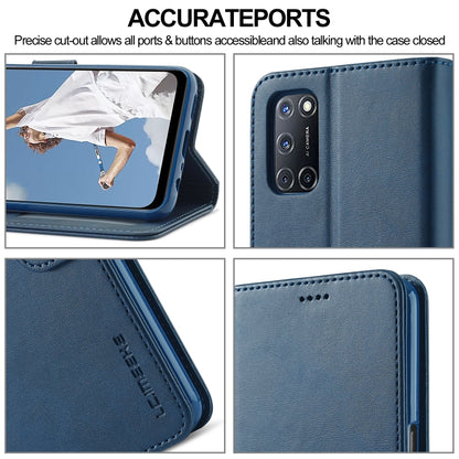 สำหรับ OPPO F19 Pro / A94 5G LC.IMEEKE ซองหนังพลิกแนวนอนเนื้อลูกวัวพร้อมตัวยึดและช่องเสียบการ์ดและกระเป๋าสตางค์ (สีน้ำตาล), For OPPO F19 Pro / A94 5G