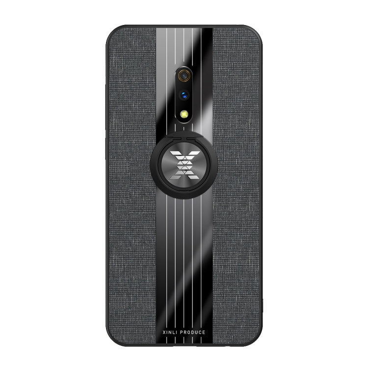 XINLI Stitching Cloth Texture เคส TPU กันกระแทกพร้อมตัวยึดแหวน, For OPPO Realme X / K3, For OPPO Realme X Lite, For OPPO Reno, For OPPO Reno 2, For OPPO Reno Z