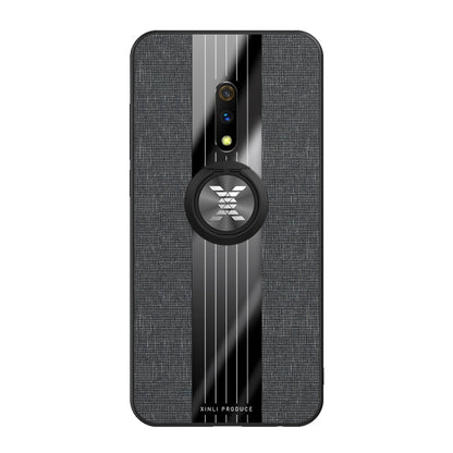 XINLI Stitching Cloth Texture เคส TPU กันกระแทกพร้อมตัวยึดแหวน, For OPPO Realme X / K3, For OPPO Realme X Lite, For OPPO Reno, For OPPO Reno 2, For OPPO Reno Z