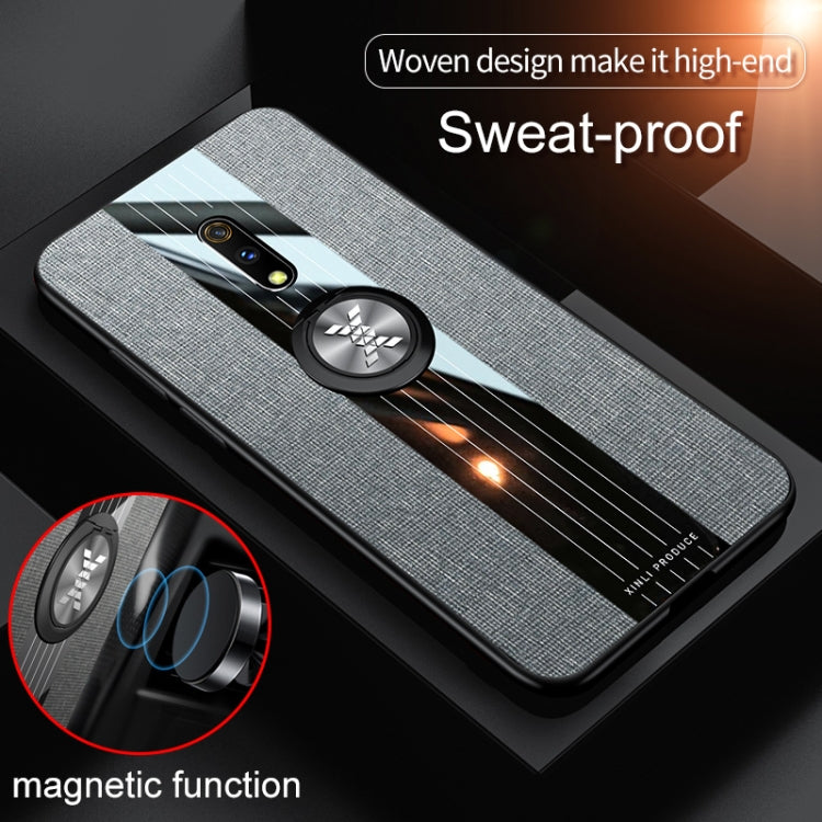XINLI Stitching Cloth Texture เคส TPU กันกระแทกพร้อมตัวยึดแหวน, For OPPO Realme X / K3, For OPPO Realme X Lite, For OPPO Reno, For OPPO Reno 2, For OPPO Reno Z