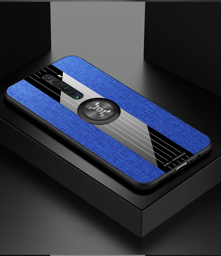 XINLI Stitching Cloth Texture เคส TPU กันกระแทกพร้อมตัวยึดแหวน, For OPPO Realme X / K3, For OPPO Realme X Lite, For OPPO Reno, For OPPO Reno 2, For OPPO Reno Z