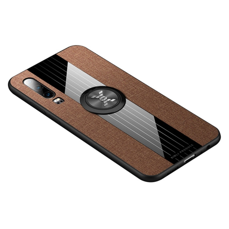 XINLI Stitching Cloth Texture เคส TPU กันกระแทกพร้อมตัวยึดแหวน, For Huawei P30, For Huawei P30 Lite, For Huawei P30 Pro