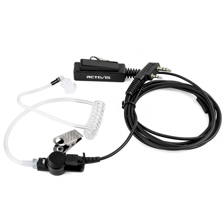 RETEVIS TK 2 ขายาวคลิป Air ท่องเที่ยว Covert Acoustic Tube หูฟังลำโพงไมโครโฟนสำหรับ H-777 / RT-5R / RT-5RV / RT-B6, TK Long Clip