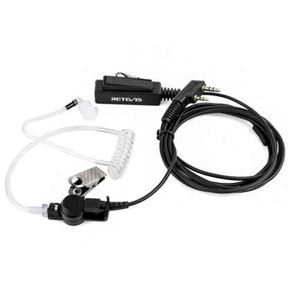 RETEVIS TK 2 ขายาวคลิป Air ท่องเที่ยว Covert Acoustic Tube หูฟังลำโพงไมโครโฟนสำหรับ H-777 / RT-5R / RT-5RV / RT-B6, TK Long Clip