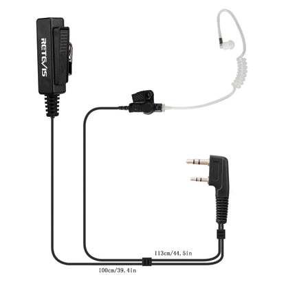 RETEVIS TK 2 ขายาวคลิป Air ท่องเที่ยว Covert Acoustic Tube หูฟังลำโพงไมโครโฟนสำหรับ H-777 / RT-5R / RT-5RV / RT-B6, TK Long Clip