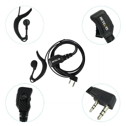 RETEVIS R-111 G ประเภท PTT ปรับระดับเสียง หูฟัง ไมโครโฟน สำหรับ H-777/RT-5R/RT1/RT2/RT5, R-111 K Head