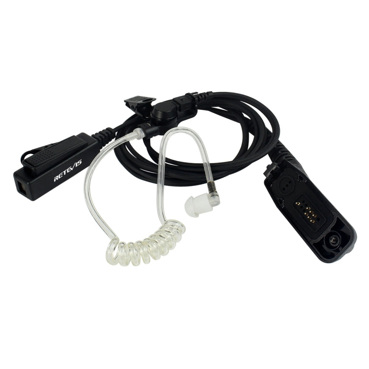 RETEVIS R-1M21 สองสายขนาดใหญ่ PTT Acoustic Tube หูฟังไมโครโฟนสำหรับ Motorola XPR6000/XPR6550/DP4800/DP4801, R-1M21
