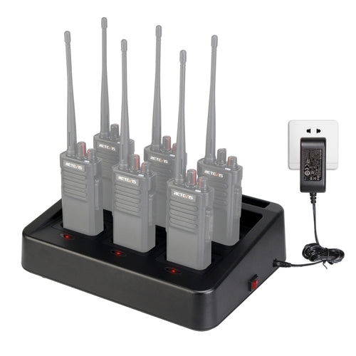 RETEVIS RTC29 Multi-function เปลี่ยนสล็อต Six-Way Walkie Talkie Charger สำหรับ Retevis RT29, RTC29