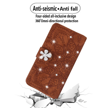 Calf Pattern Diamond Mandala Double Design ซองหนังนูนพร้อม Wallet & Holder & Card Slots, For iPhone 7 Plus / 8 Plus