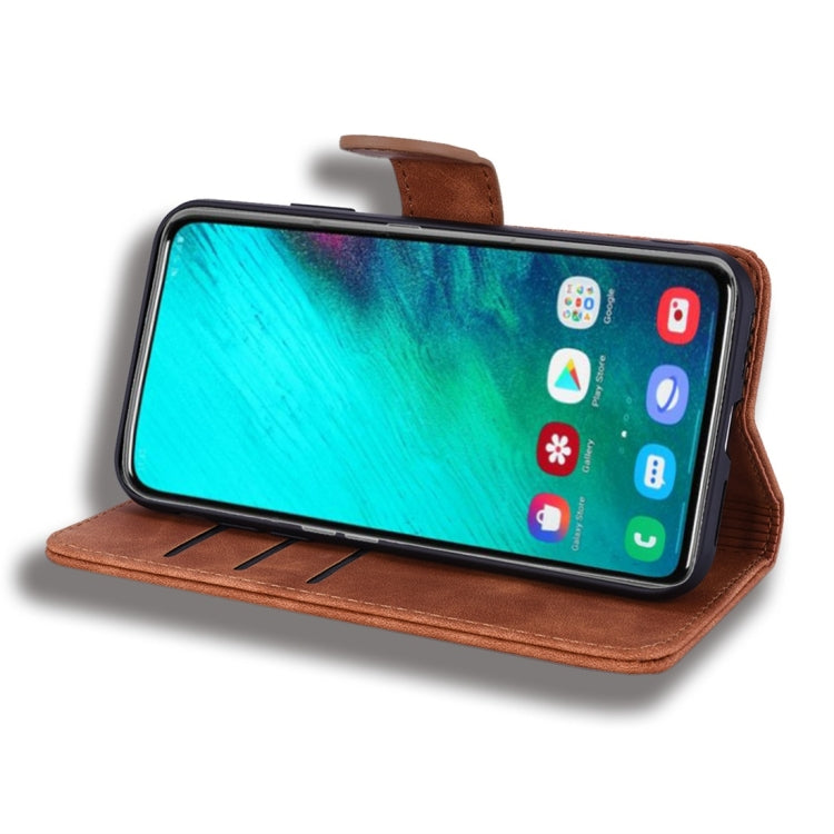Calf Pattern Diamond Mandala Double Design ซองหนังนูนพร้อม Wallet & Holder & Card Slots, For Galaxy A80 / A90