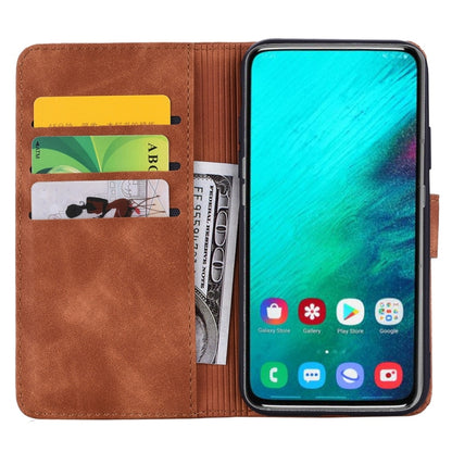 Calf Pattern Diamond Mandala Double Design ซองหนังนูนพร้อม Wallet & Holder & Card Slots, For Galaxy A80 / A90