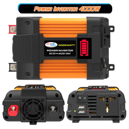 Little Wasp 12V ถึง 220V 4000W รถอินเวอร์เตอร์ไฟฟ้าพร้อมจอแสดงผล LED และ USB คู่, 12V to 220V 4000W