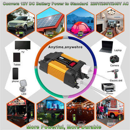 Little Wasp 12V ถึง 220V 4000W รถอินเวอร์เตอร์ไฟฟ้าพร้อมจอแสดงผล LED และ USB คู่, 12V to 220V 4000W