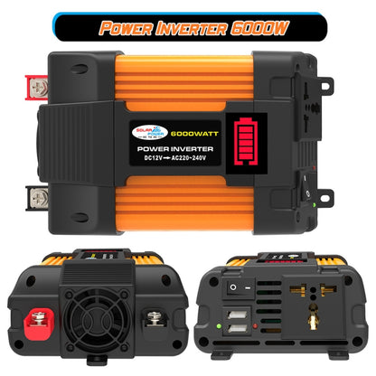 Little Wasp 12V to 220V 6000W รถอินเวอร์เตอร์พร้อมจอแสดงผล LED และ USB คู่, 12V to 220V 6000W